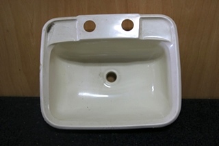 SMALL RV BATHROOM WHITE PLASTIC SINK SIZE: 14.5 X 11