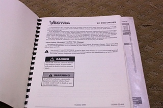 USED 2004 WINNEBAGO VECTRA OPERATORS MANUAL FOR SALE