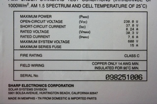 USED SHARP SOLAR MODULE ND-U230C1 FOR SALE