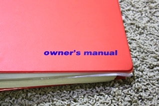 USED 1997 AMERICAN DREAM OWNERS MANUAL FOR SALE