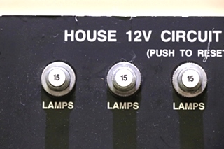 USED HOUSE 12V CIRCUIT BREAKERS PANEL RV PARTS FOR SALE