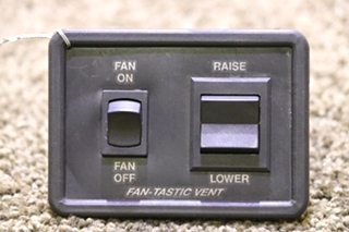 USED BLACK FAN-TASTIC VENT SWITCH PANEL RV/MOTORHOME PARTS FOR SALE