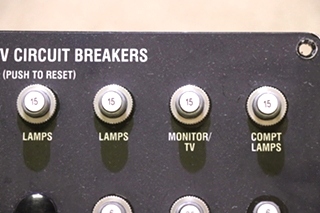 USED RV HOUSE 12V CIRCUIT BREAKERS PANEL FOR SALE