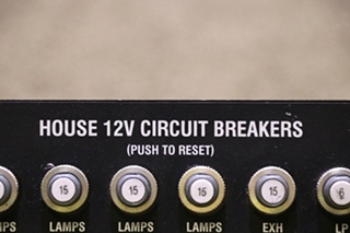 USED MOTORHOME HOUSE 12V CIRCUIT BREAKERS FOR SALE