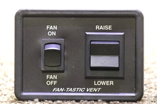 USED RV/MOTORHOME BLACK FAN-TASTIC VENT SWITCH PANEL FOR SALE