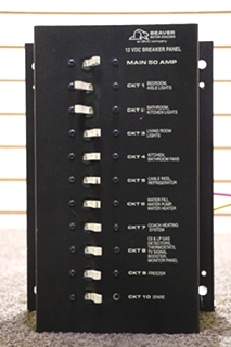 USED BEAVER 12 VDC BREAKER PANEL RV/MOTORHOME PARTS FOR SALE