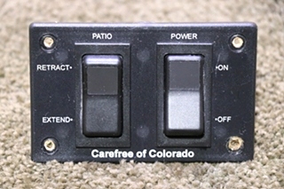 USED CAREFREE OF COLORADO DOUBLE SWITCH PANEL RV PARTS FOR SALE