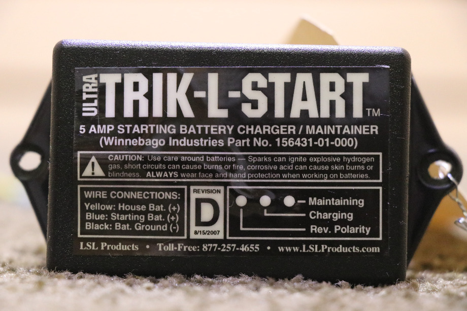 USED RV/MOTORHOME 156431-01-000 ULTRA TRIK-L-START BATTERY CHARGER / MAINTAINER FOR SALE